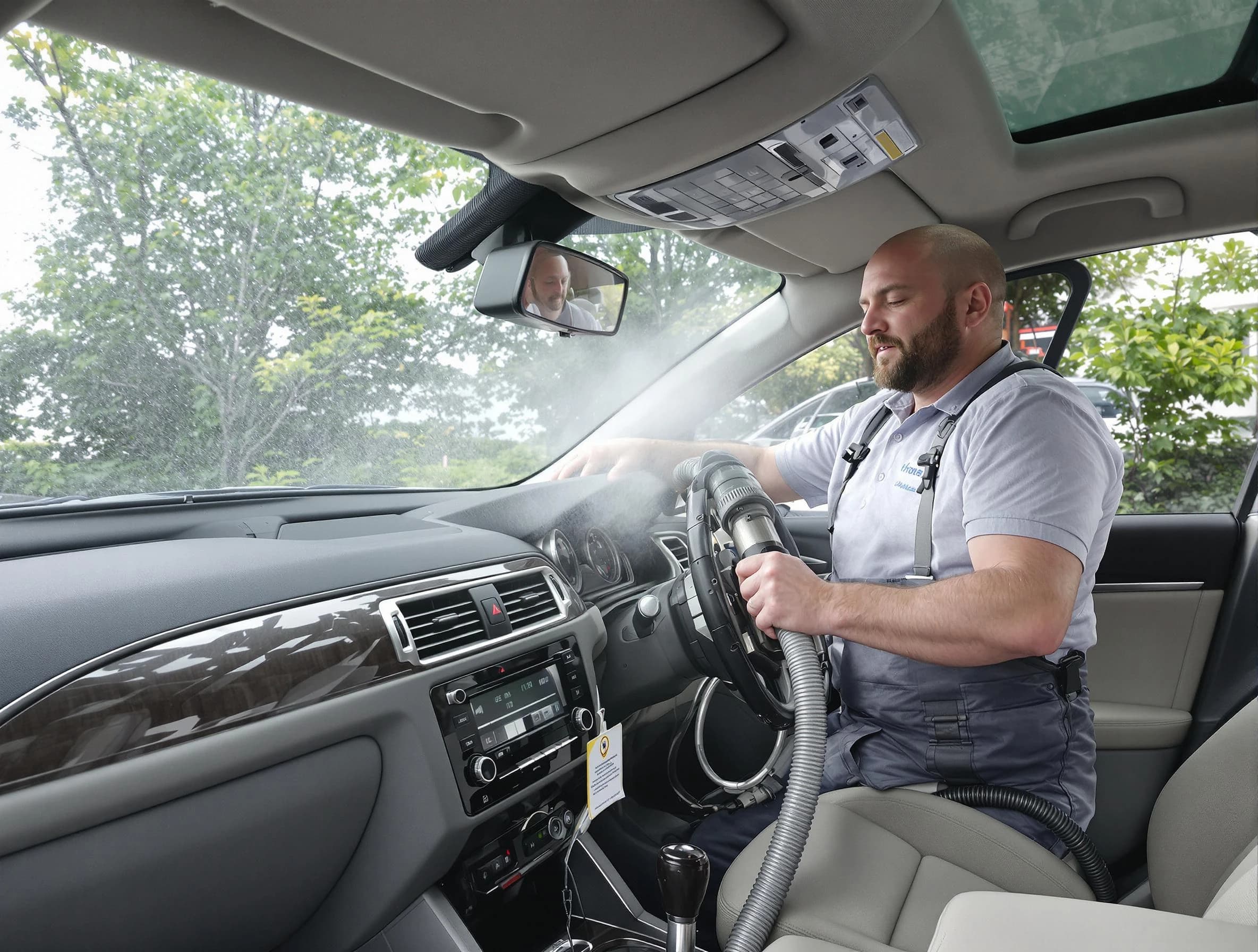 Kaysville Air Duct Cleaning specialist performing professional car duct cleaning in Kaysville