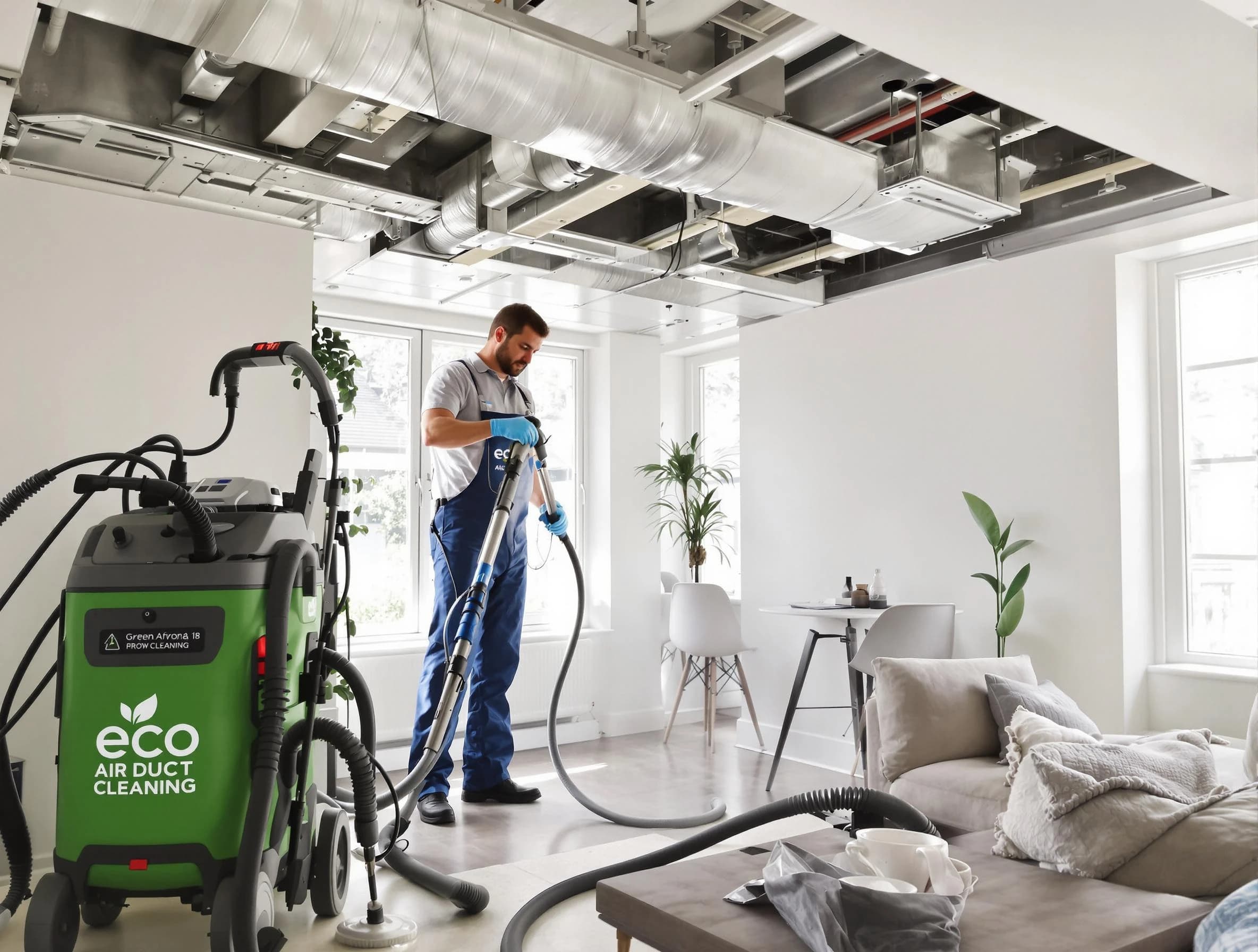 Kaysville Air Duct Cleaning technician performing eco-friendly duct cleaning using sustainable methods in Kaysville