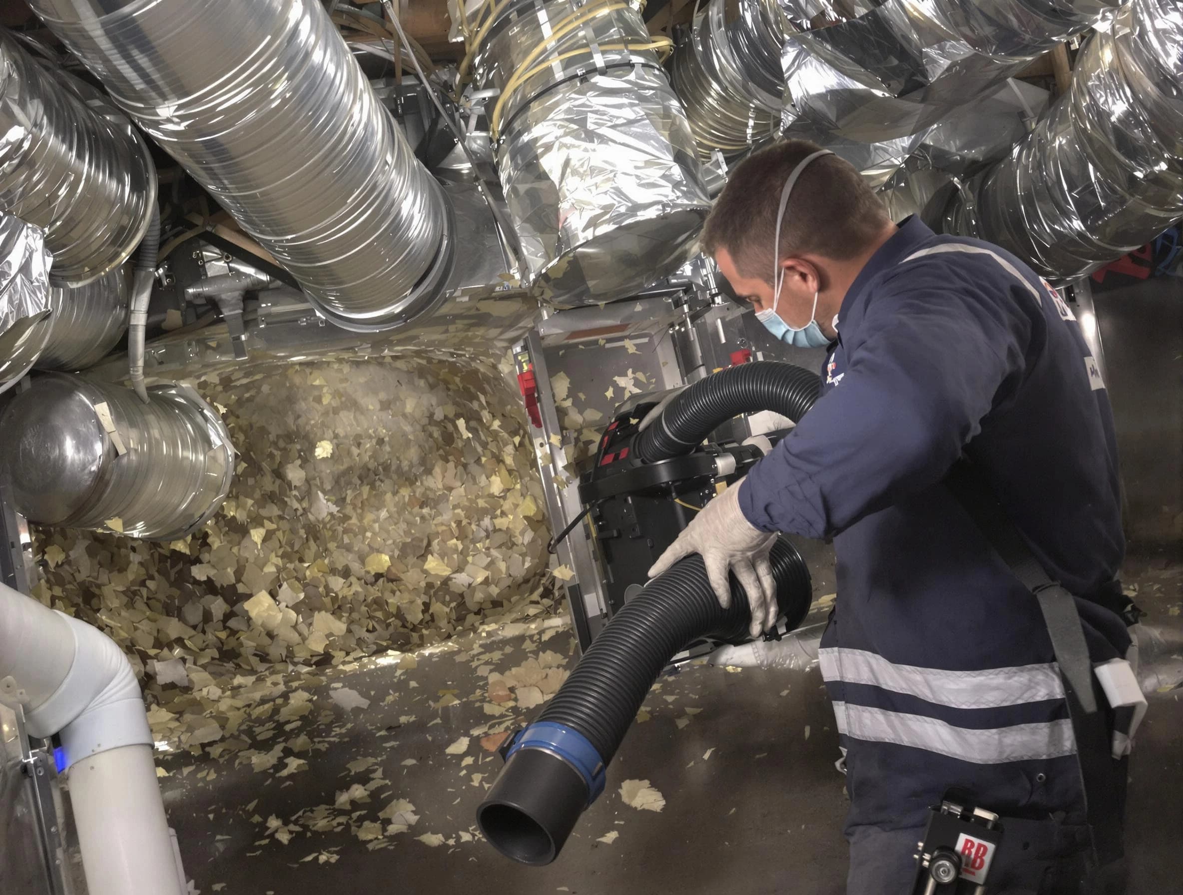 Kaysville Air Duct Cleaning specialist operating negative pressure cleaning equipment for thorough duct maintenance in Kaysville