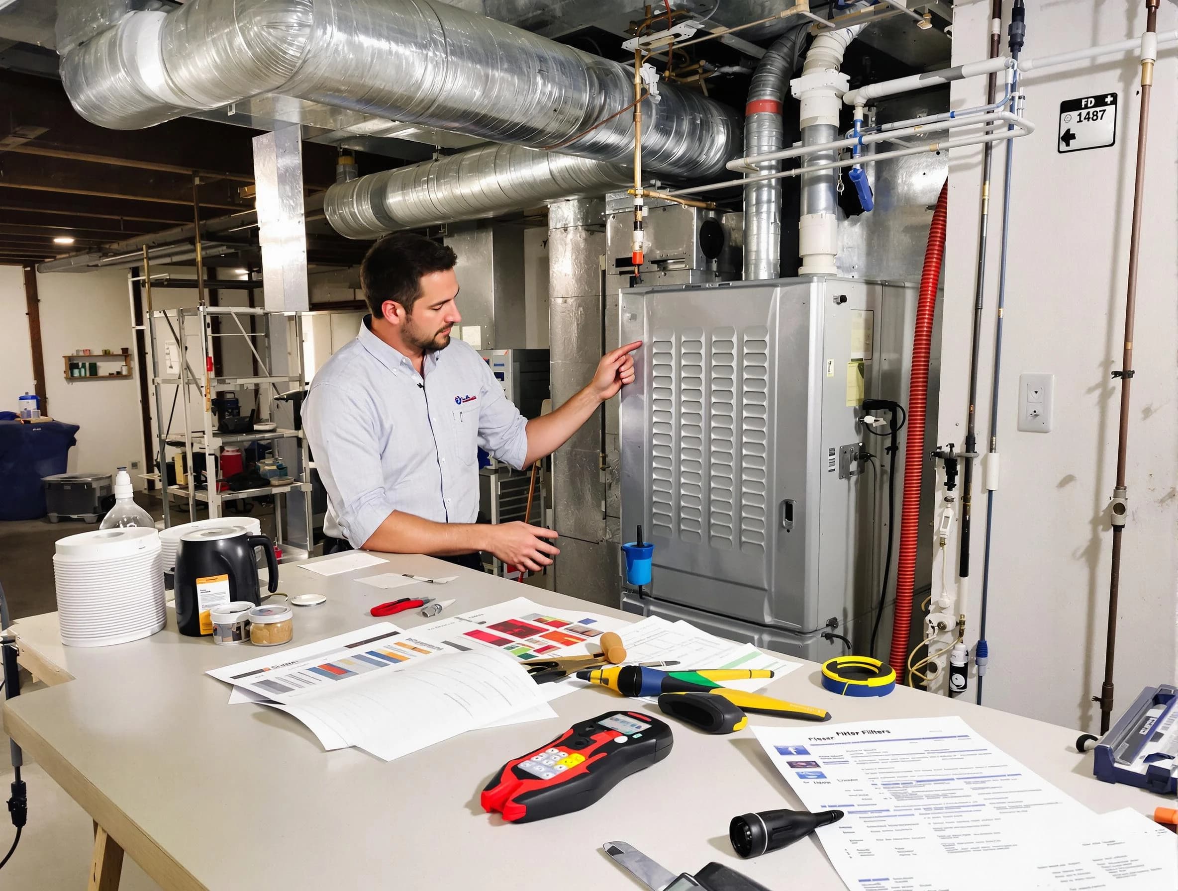 Kaysville Air Duct Cleaning inspector conducting detailed filter system evaluation using professional diagnostic tools in Kaysville