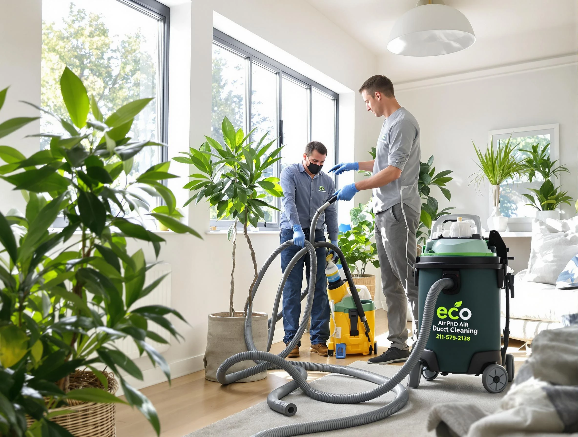 Kaysville Air Duct Cleaning technician performing eco-friendly duct cleaning using sustainable methods in Kaysville