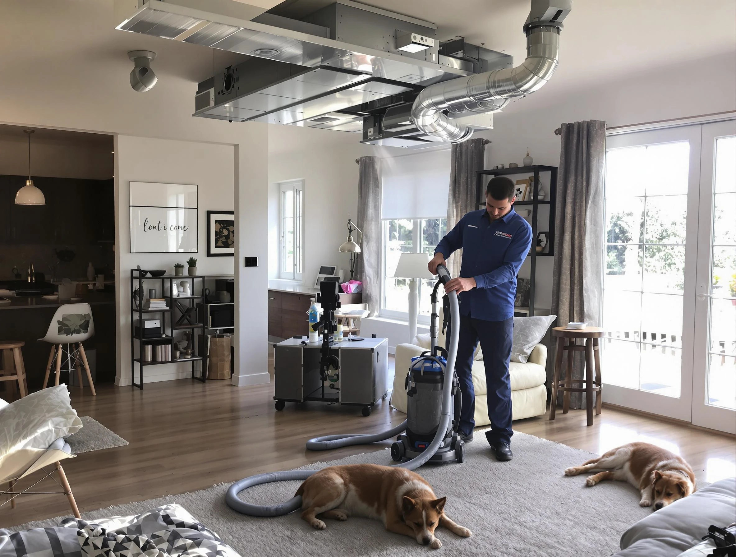 Kaysville Air Duct Cleaning technician performing detailed indoor duct cleaning for improved air quality in Kaysville